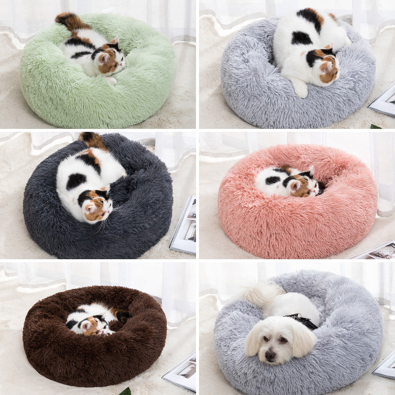 Royal Paws™️ Flauschiges Donut-Hundebett – Anti-Stress & Waschbar