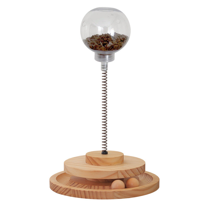 Play’n Snack Tower™️ – Holz-Spielzeug & Futterspender für Katzen