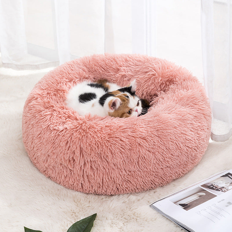 Royal Paws™️ Flauschiges Donut-Hundebett – Anti-Stress & Waschbar