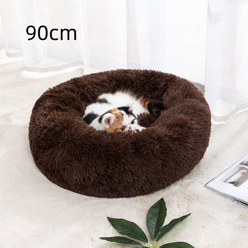 Royal Paws™️ Flauschiges Donut-Hundebett – Anti-Stress & Waschbar