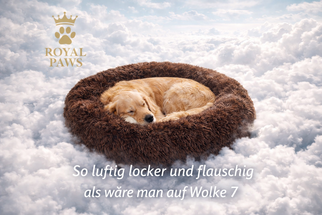 Royal Paws™️ Flauschiges Donut-Hundebett – Anti-Stress & Waschbar