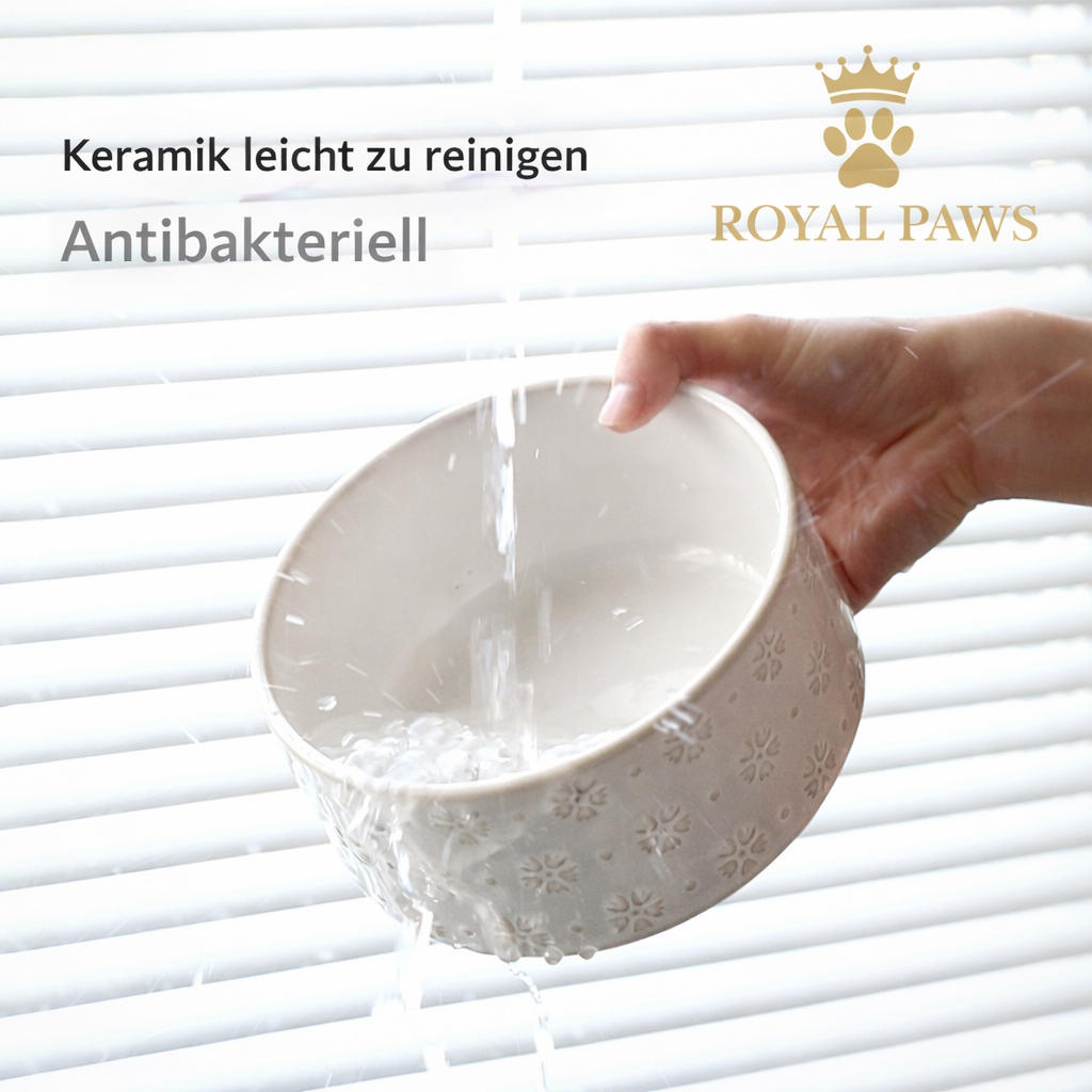 Royal Paws™ Premium Doppelnapf aus Keramik – Erhöht & Ergonomisch
