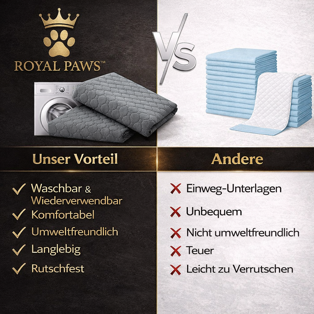 Royal Paws™ Waschbare Premium-Welpenunterlage / Pipiunterlage