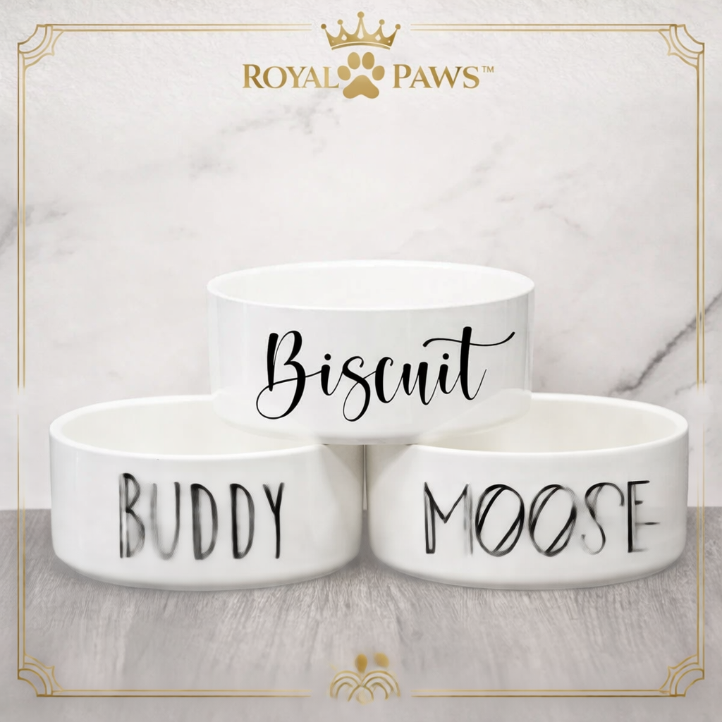 Royal Paws™ Personalisierter Keramik-Hundenapf – mit Namensgravur