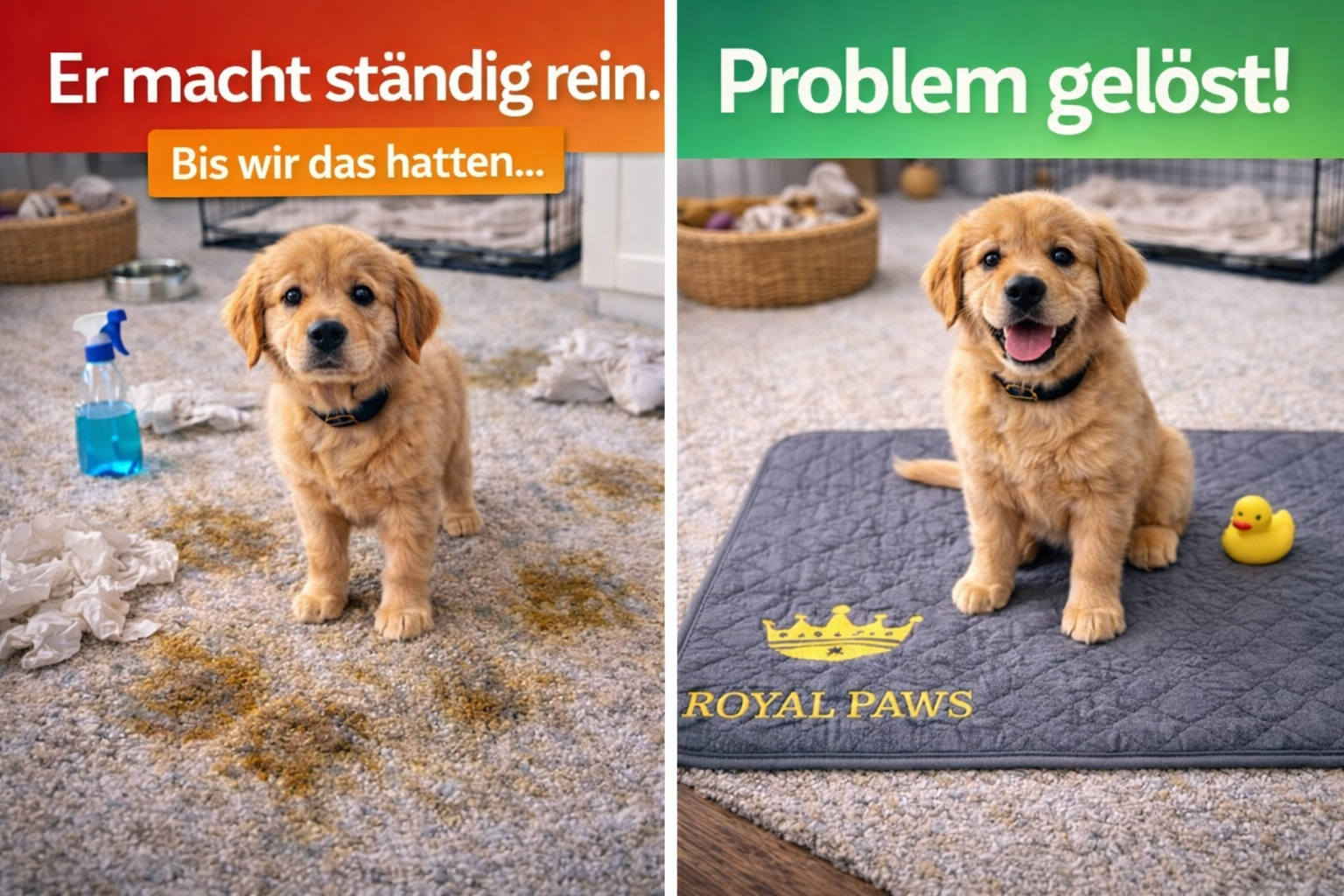 Royal Paws™ Waschbare Premium-Welpenunterlage / Pipiunterlage