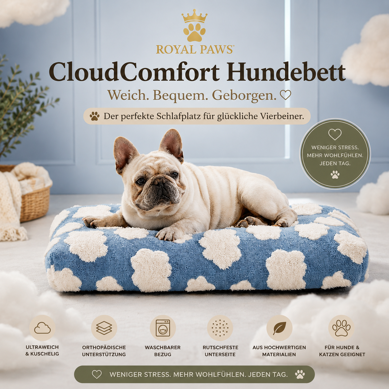 ☁️ Royal Paws™ CloudComfort Hundebett