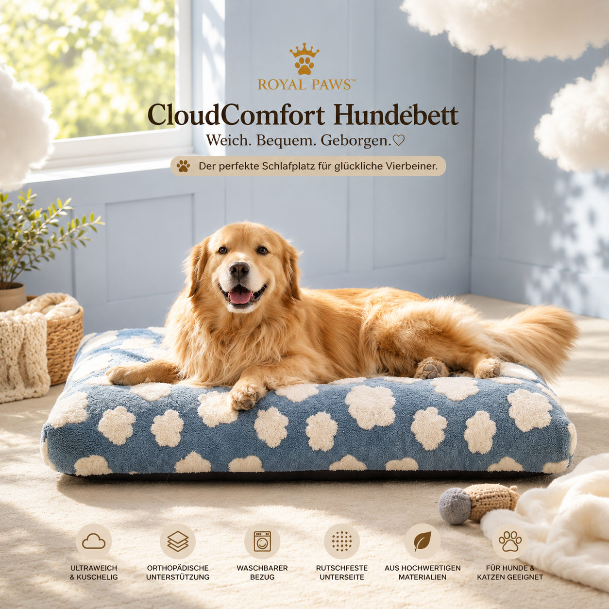☁️ Royal Paws™ CloudComfort Hundebett