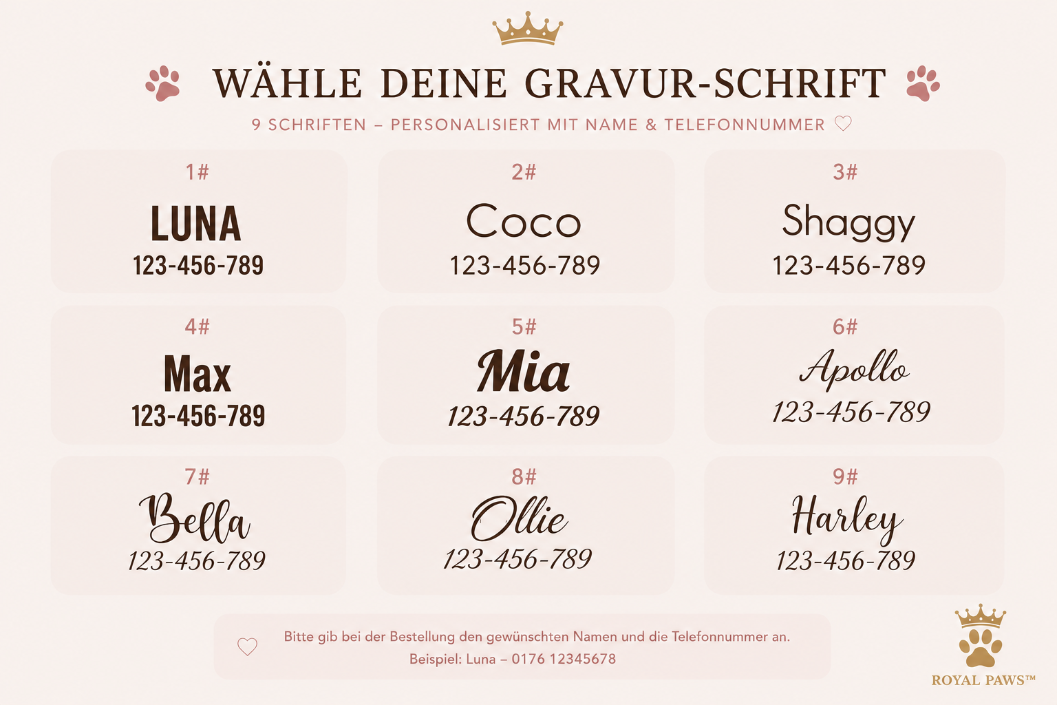 ✨ Royal Paws™ Personalisiertes Samt Hundegeschirr Set mit Leine & Namensgravur