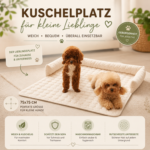🤎 Royal Paws™ Premium Hundedecke für Sofa & Bett – Rutschfest, Waschbar & Extra Weich