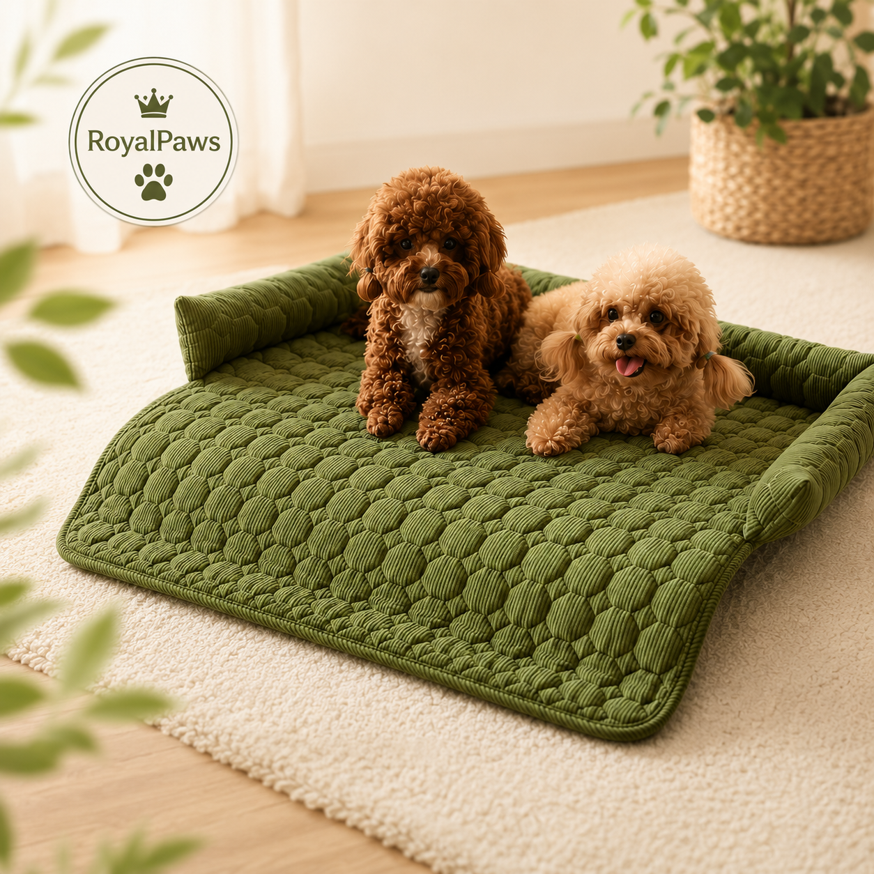 🤎 Royal Paws™ Premium Hundedecke für Sofa & Bett – Rutschfest, Waschbar & Extra Weich
