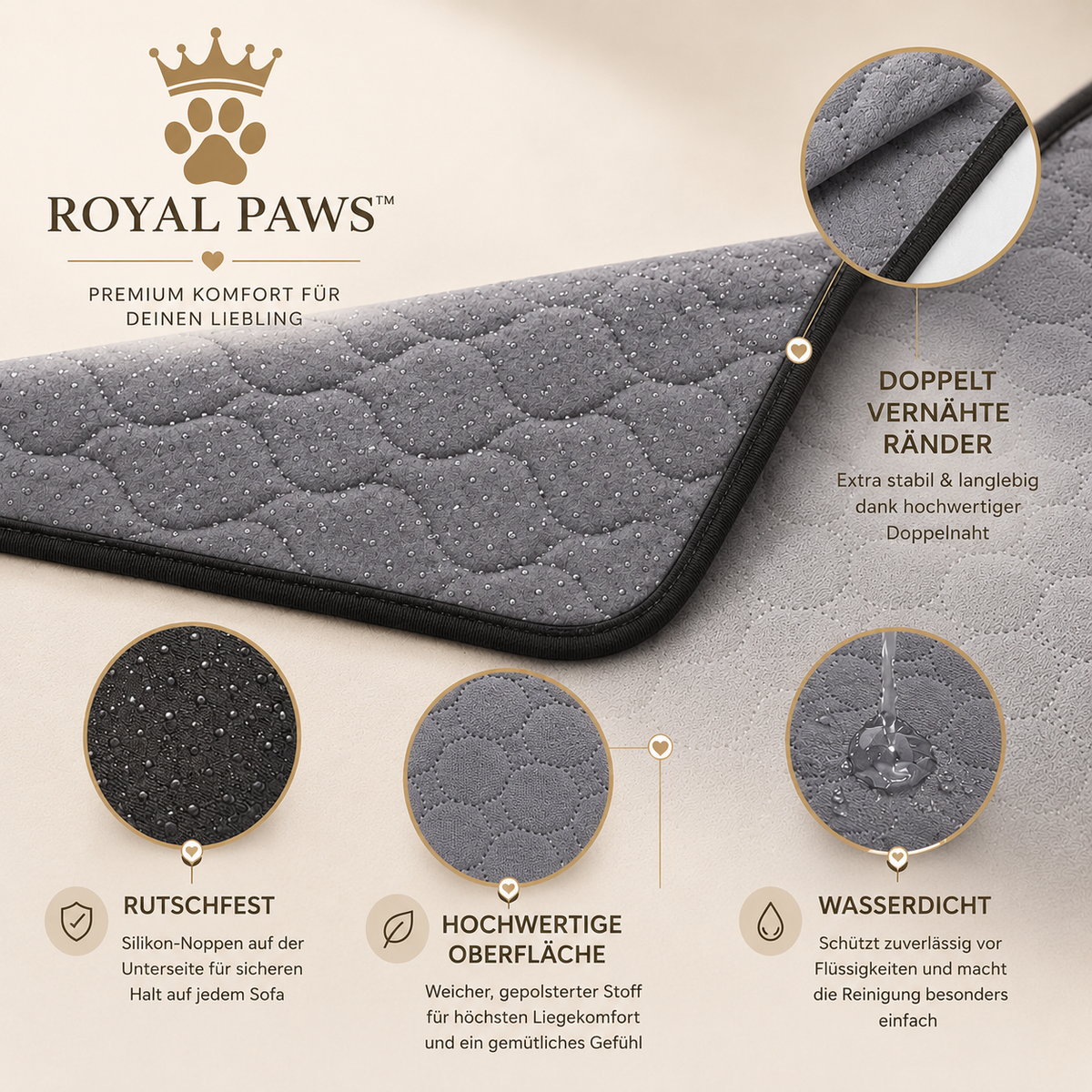 🐶 Royal Paws™ Waschbare Premium Pipimatte