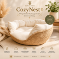 🧺 Royal Paws™ CozyNest - Handgewebtes Katzen- & Hundebett aus Naturfasern