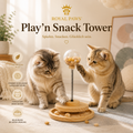 🐱 Royal Paws™ Play’n Snack Tower – Holz-Spielzeug & Futterspender für Katzen