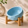 🍽️ Royal Paws™ Keramik-Napf mit Holzständer – Ergonomischer Futter- & Wassernapf für Hunde & Katzen