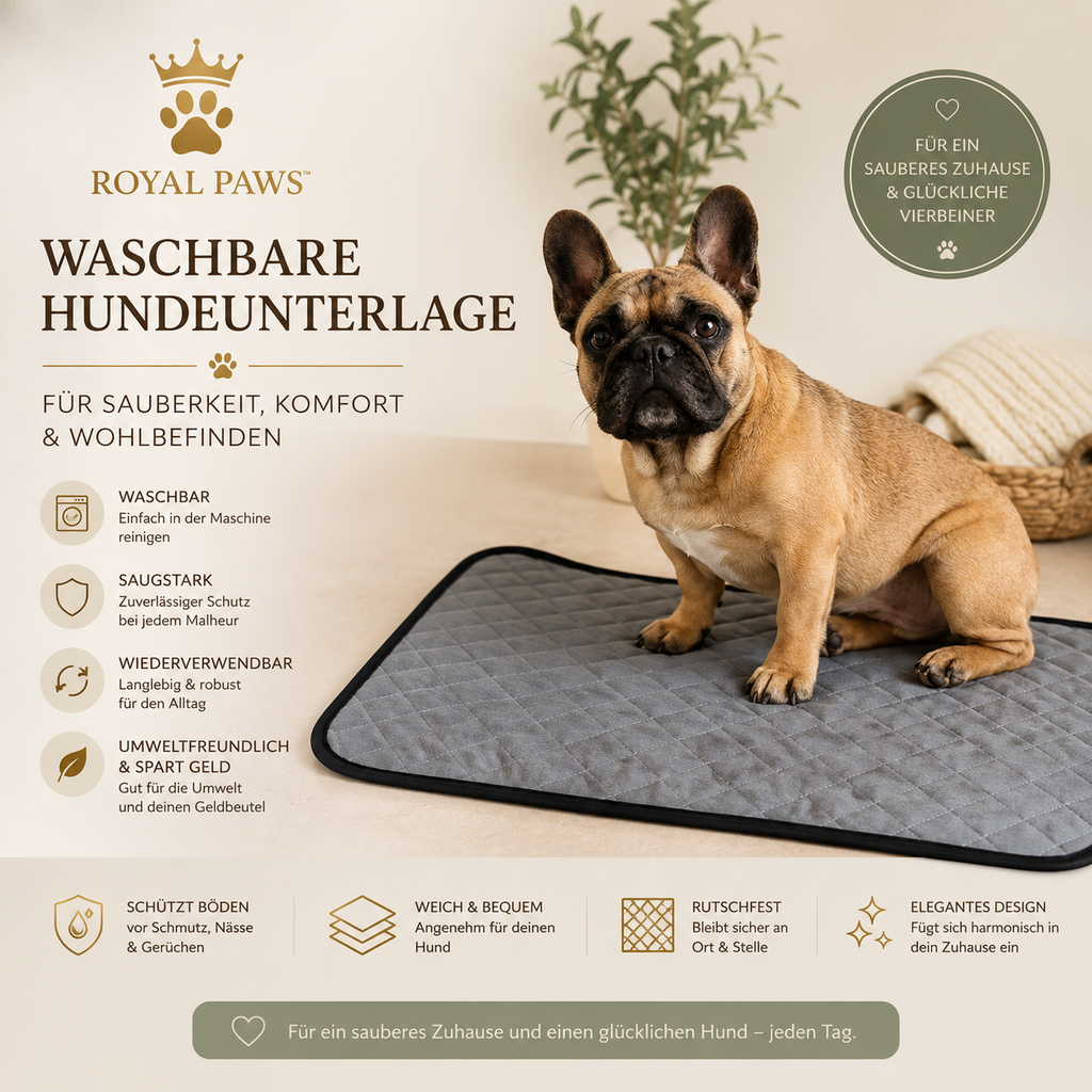 🐶 Royal Paws™ Waschbare Premium Pipimatte