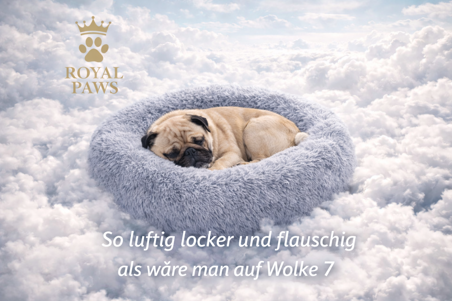 Royal Paws™️ Flauschiges Donut-Hundebett – Anti-Stress & Waschbar