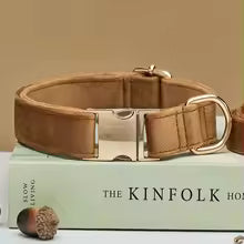 Royal Paws™ Personalisierbares Samt-Halsband & Leinen-Set mit Gravur – Premium Hundehalsband mit Namen