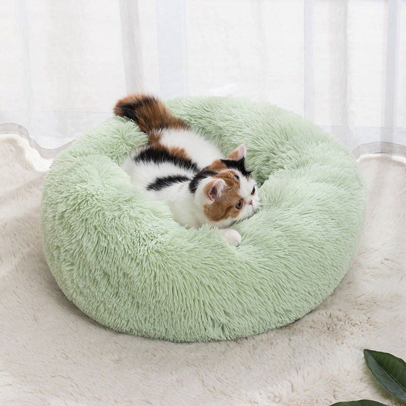 Royal Paws™️ Flauschiges Donut-Hundebett – Anti-Stress & Waschbar